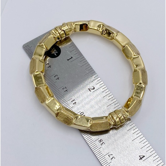 Veronese Gold Over Sterling Silver Hinge Bangle Bracelet - Picture 5 of 6